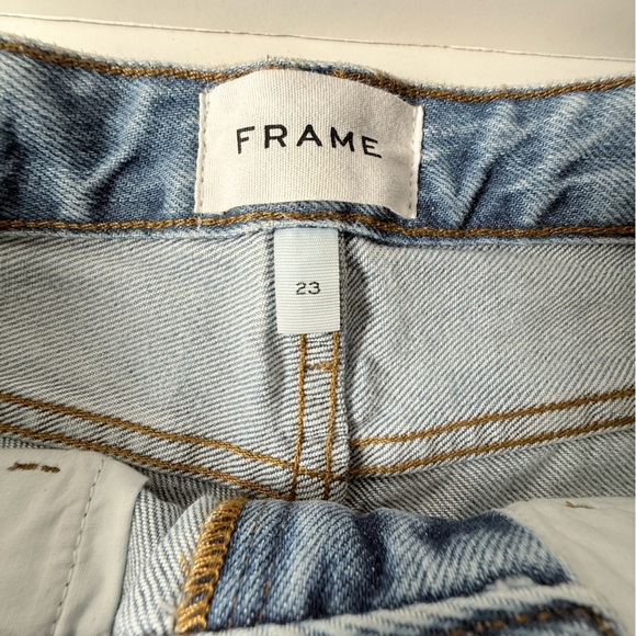 Frame Denim Light Blue Distressed Jean Shorts - Picture 3 of 10